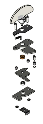 Glass handle door, complete incl. all parts.